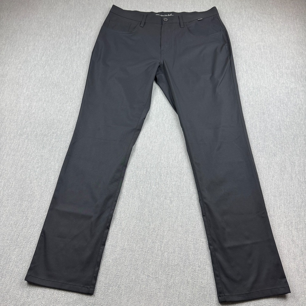 Travis Mathew Pants Men 34x32 Black Chino Straight Leg Golf Performance Stretch
